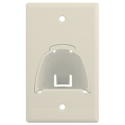 On-Q/Legrand Hinged Bullnose Cable Access Wallplate, 1-Gang